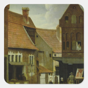 Street Scene Square Sticker