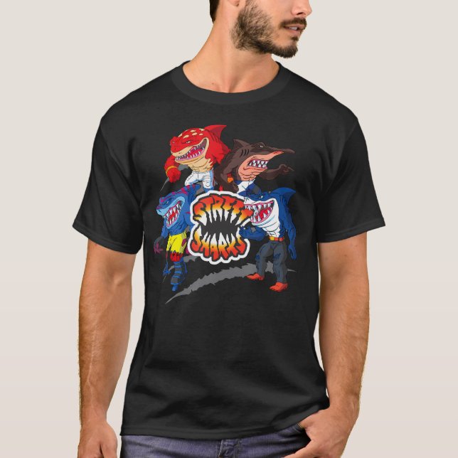 Street Sharks - It'S Fin-Kicking Time T-Shirt (Front)