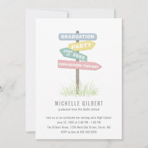 Street Sign 8th Grade Gradution Party Invitation