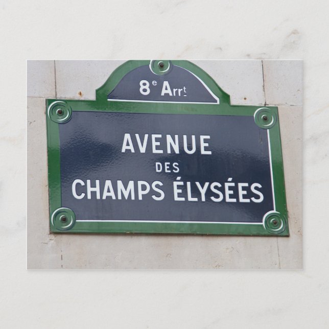 Street sign in Paris Postcard (Front)