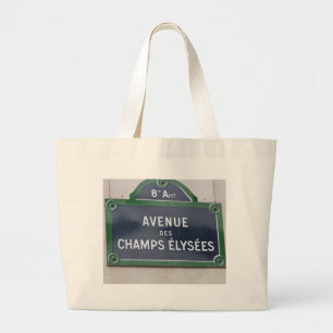 Street sign of Paris Large Tote Bag