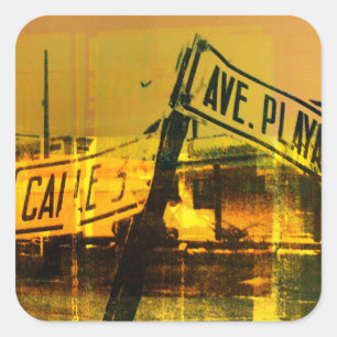 Street Sign Square Sticker