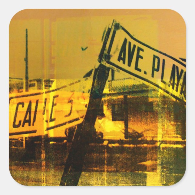 Street Sign Square Sticker (Front)