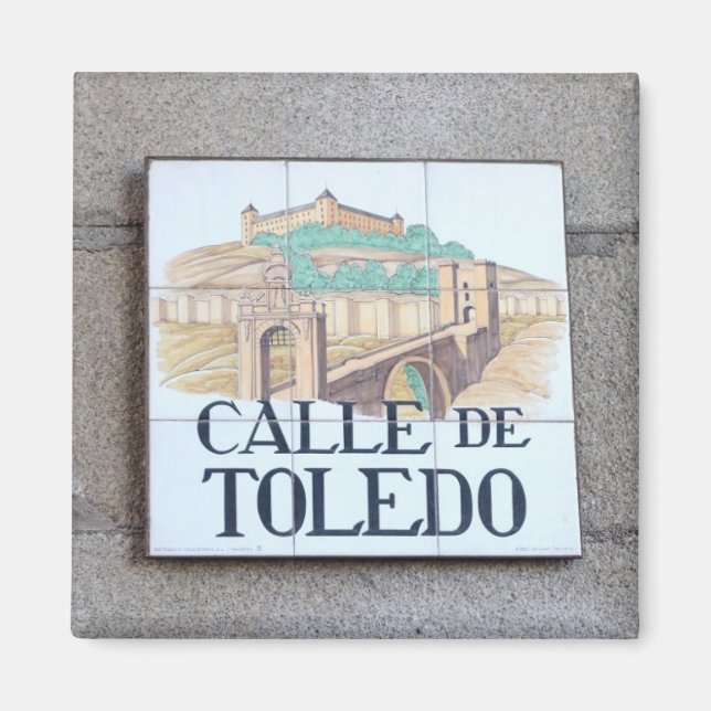 Street signs of Madrid Magnet (Front)