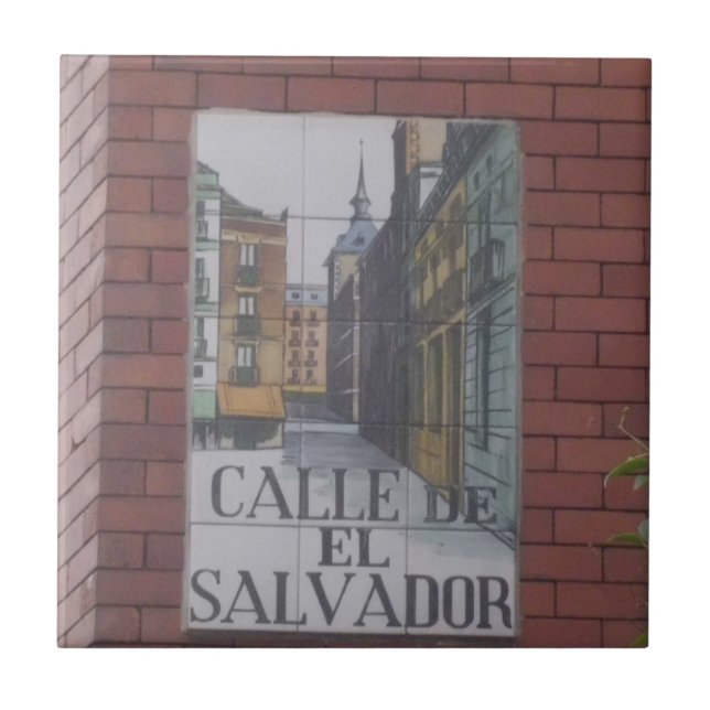 Street Signs of Madrid Tiles (Front)