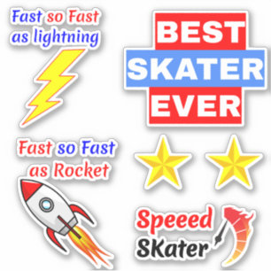 Street Skateboard Stickers (Speed Skater Designs)