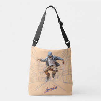 Street Skateboarder Tote Crossbody Bag