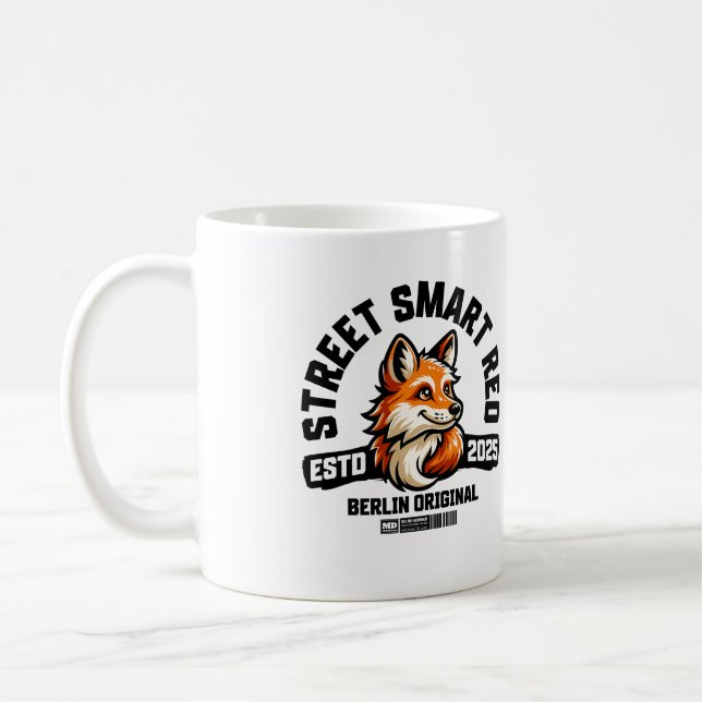 Street Smart Red Fox - Berlin Original Urban Vibes Coffee Mug (Left)