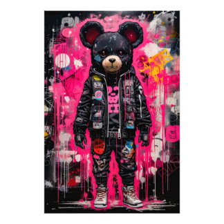 Street Soft: Teddy's Pink Rebellion Photo Print