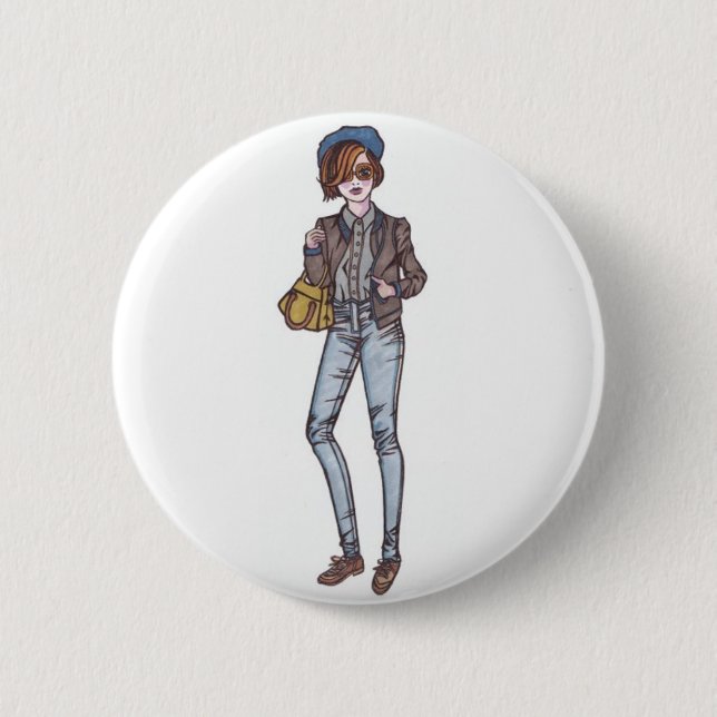 street style 6 cm round badge (Front)