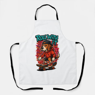 Street Style Beagle Skateboarding Graffiti Art Apron