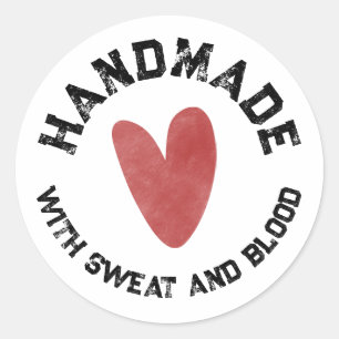 Street Style Distressed College Font Business Classic Round Sticker