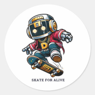 Street Style Skate Series Classic Round Sticker