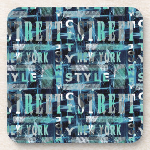 Street, Urban, style, city, words, graffiti, blue, Coaster