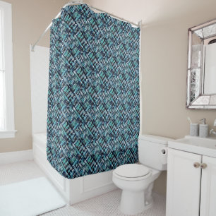 Street, Urban, style, city, words, graffiti, blue, Shower Curtain