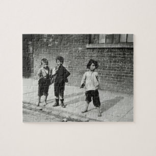 Street urchins in Lambeth (b/w photo) Jigsaw Puzzle