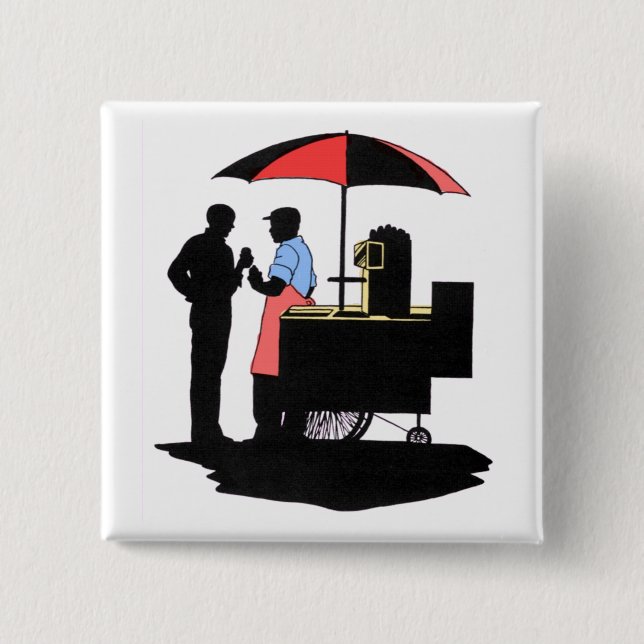 Street Vendor 15 Cm Square Badge (Front)