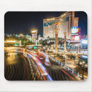 Street View of Las Vegas Nevada in the Evening Mouse Pad