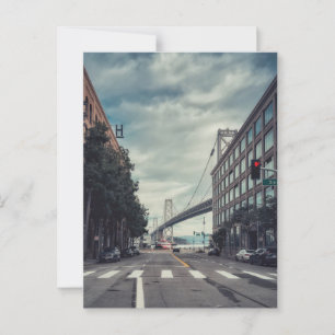 Street View of San Francisco Iconic Bay Bridge Postcard