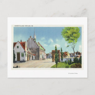 Street View of the Danish Village Postcard