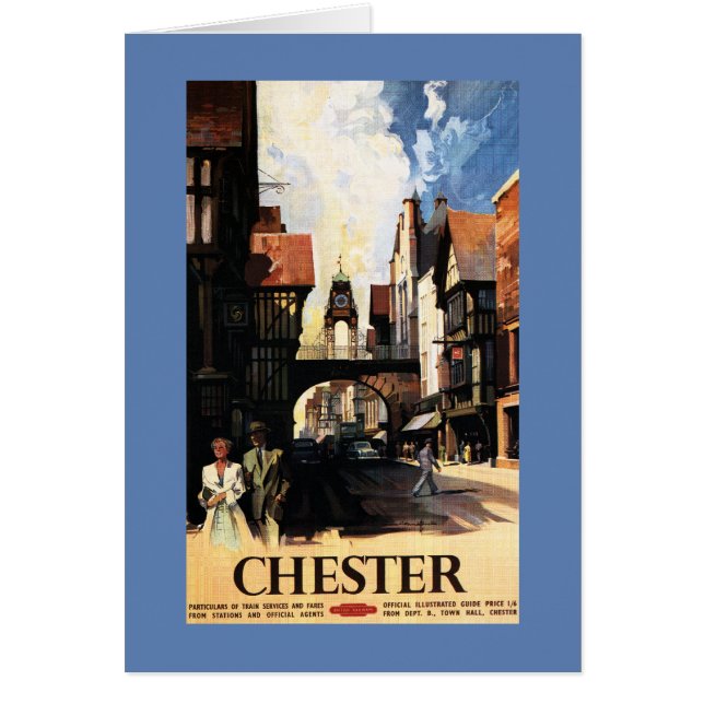 Street View with Couple & Tower Clock Rail (Front)