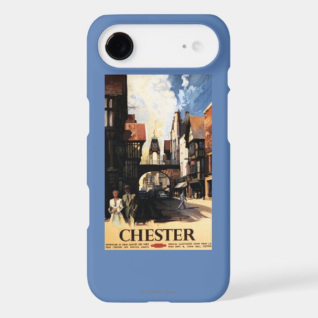 Street View with Couple & Tower Clock Rail Case-Mate iPhone Case (Back)