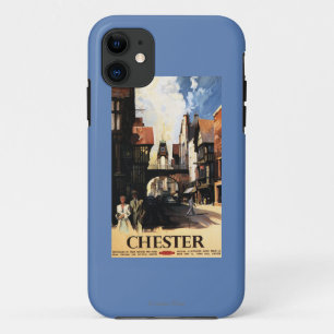 Street View with Couple & Tower Clock Rail iPhone 11 Case