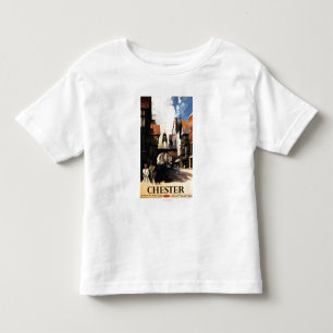 Street View with Couple & Tower Clock Rail Toddler T-Shirt
