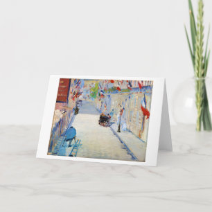 Street with French Flags, Manet Card
