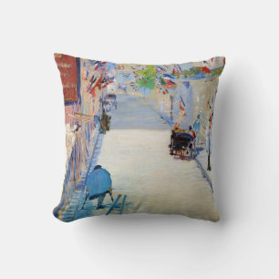 Street with French Flags, Manet Cushion