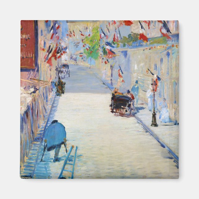 Street with French Flags, Manet Magnet (Front)