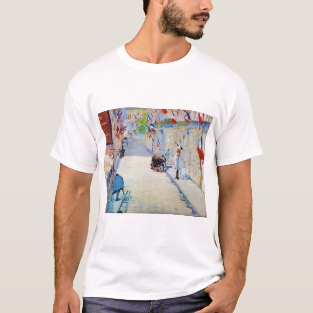 Street with French Flags, Manet T-Shirt (Front)