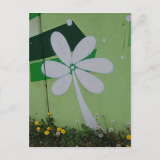 Streetart Postkarte Blumen-Graffiti Postcard