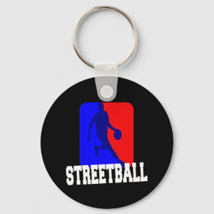 Streetball Basketball Retro Logo Key Ring