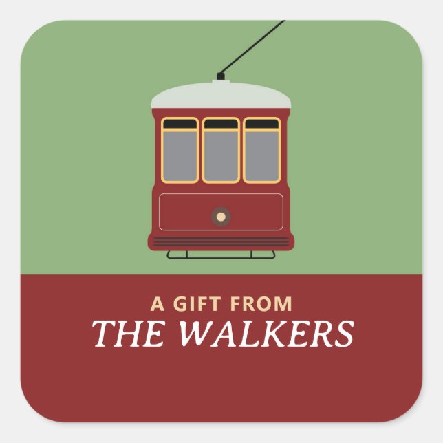 STREETCAR (RED) SQUARE STICKER (Front)