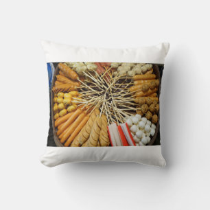 streetfood from a asian market cushion