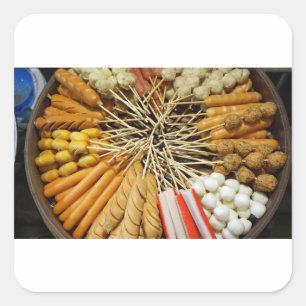 streetfood from a asian market square sticker