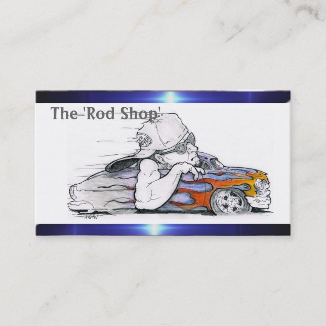 Streetrod Cartoon Automotive Business Cards (Front)