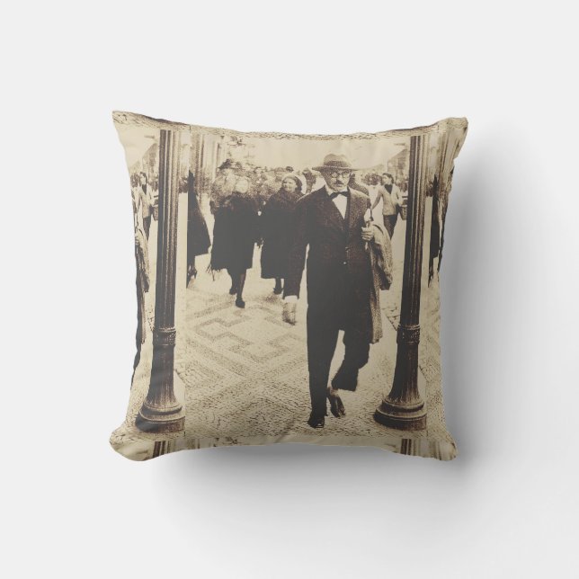 Streets in Lisbon (Fernando Pessoa) Cushion (Front)