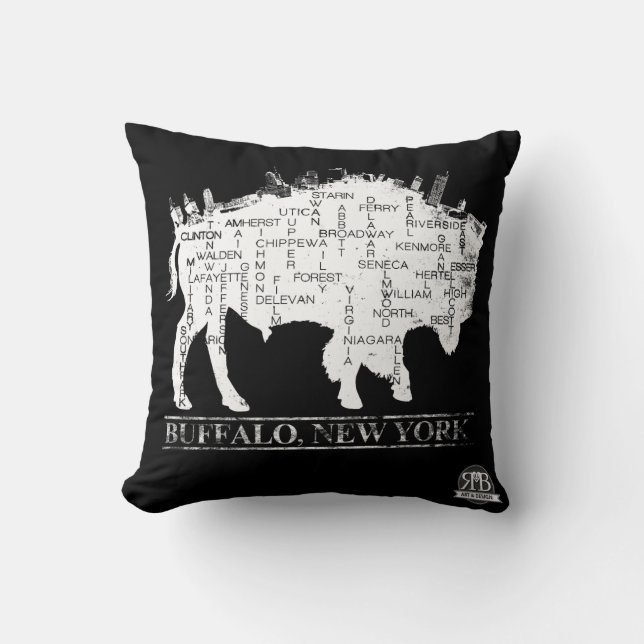 Streets of Buffalo NY Pillow (Front)