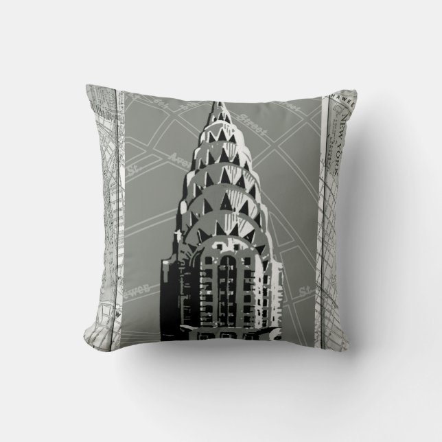 Streets of New York with Empire State Building Cushion (Front)