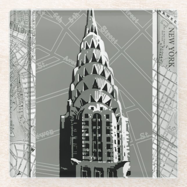 Streets of New York with Empire State Building Glass Coaster (Front)
