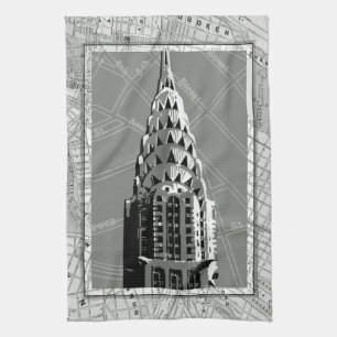 Streets of New York with Empire State Building Tea Towel