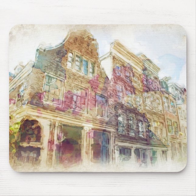 Streets of Old Amsterdam Mouse Pad (Front)