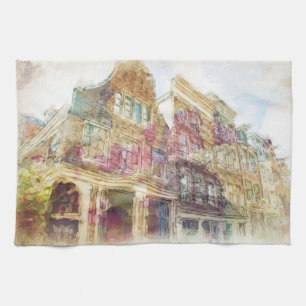 Streets of Old Amsterdam Tea Towel