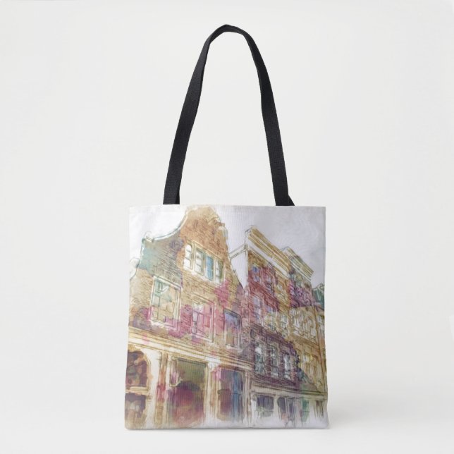 Streets of Old Amsterdam Tote Bag (Front)