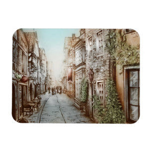 Streets of Paris, France - Pastoral Vintage Art Magnet