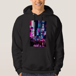 Streets of Tokyo Japan Night Scene With Lights - V Hoodie