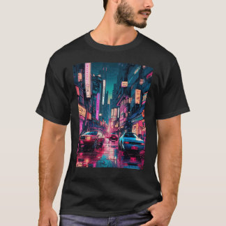 Streets of Tokyo Japan Night Scene With Lights - V T-Shirt