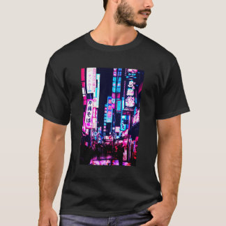 Streets Of Tokyo Japan Night Scene With Lights Vap T-Shirt